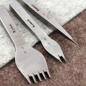 Hierros de punzón tamaño n.° 5 (5,4 mm) de Vergez Blanchard / Cincel de costura / Cincel de cuero / Herramienta de punzón de cuero / Punzón de costura / Cincel de talabartero