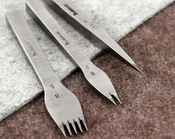 Pricking Irons Size#8 (3.38mm) by Vergez Blanchard / Stitching Chisel / Stitching Punch / Saddlers Chisel / French Leather Tool
