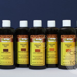 Vintage Gel Fiebing's 8oz/236ml in 7 colors/Leather Carving/Acrylic Finish/Leather Coloring/Used on Handtooled Leather/Leather Craft
