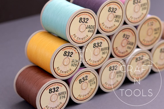 Sajou Fil au Chinois "Lin Cable" Waxed Linen Thread #832 (0.43mm) in 31 colors / Corded Thread / Linen Cable / Leathercraft Thread