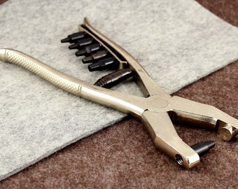 Hole Punch 6 Tips by Vergez Blanchard / Leather Punching Tool / Leather Craft Tools / Leather Punch Pliers / Leather Punch / Round Punch