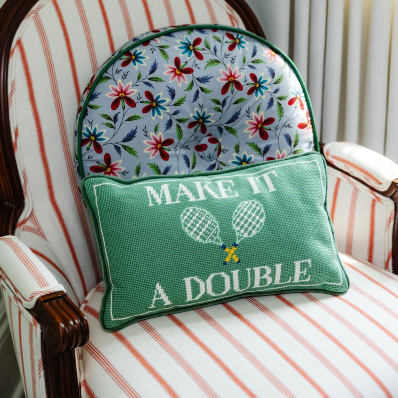 Furbish Studio Needlepoint Throw Pillow - Thumbnail 5