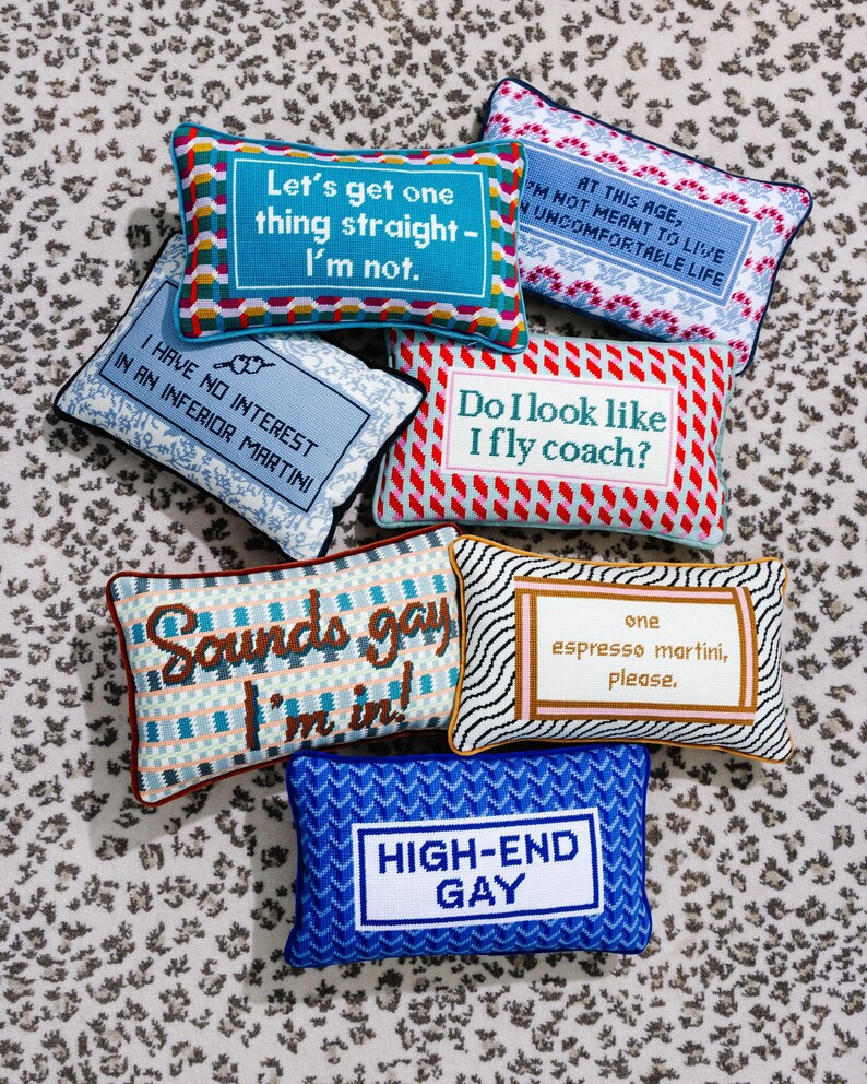 Furbish Studio Carrie Needlepoint Pillow - Thumbnail 3