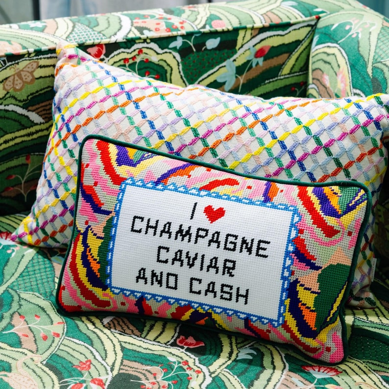 Furbish Studio Firework Needlepoint Pillow