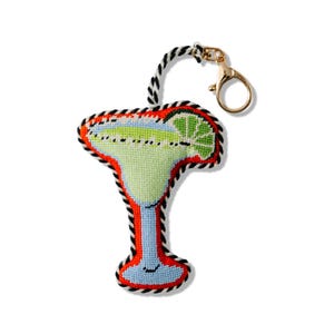 Margarita Bag Charm, Colorful Cocktail Purse Accessory, Embroidered Drink Lover Gift, Furbish