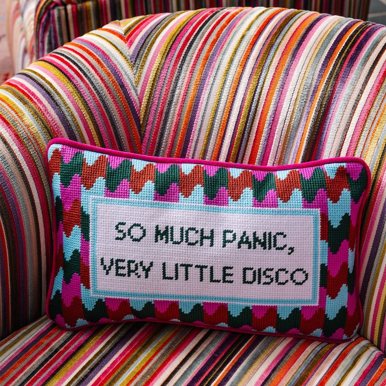 Furbish Studio Panic at the Disco Needlepoint Pillow - Thumbnail 2