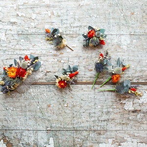 Dried Flower Wedding Hair Accessories.  A Range of Styles Made With Dried Flowers. Range of Clips, Grips, Combs and Wires to choose from.