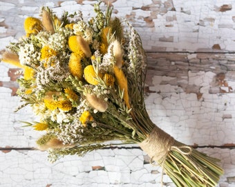 Dried Flower Yellow Mustard Dried Wedding Flowers for Bride Bridal  or Buttonholes to match with Natural Dried Flowers