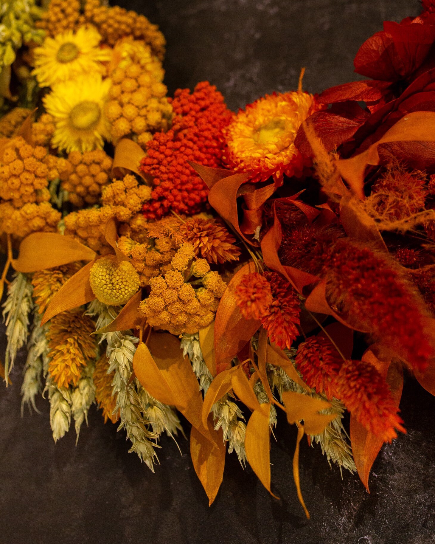 Dried Flower Wreath in Rainbow Colours. Handmade by Florence Etsy