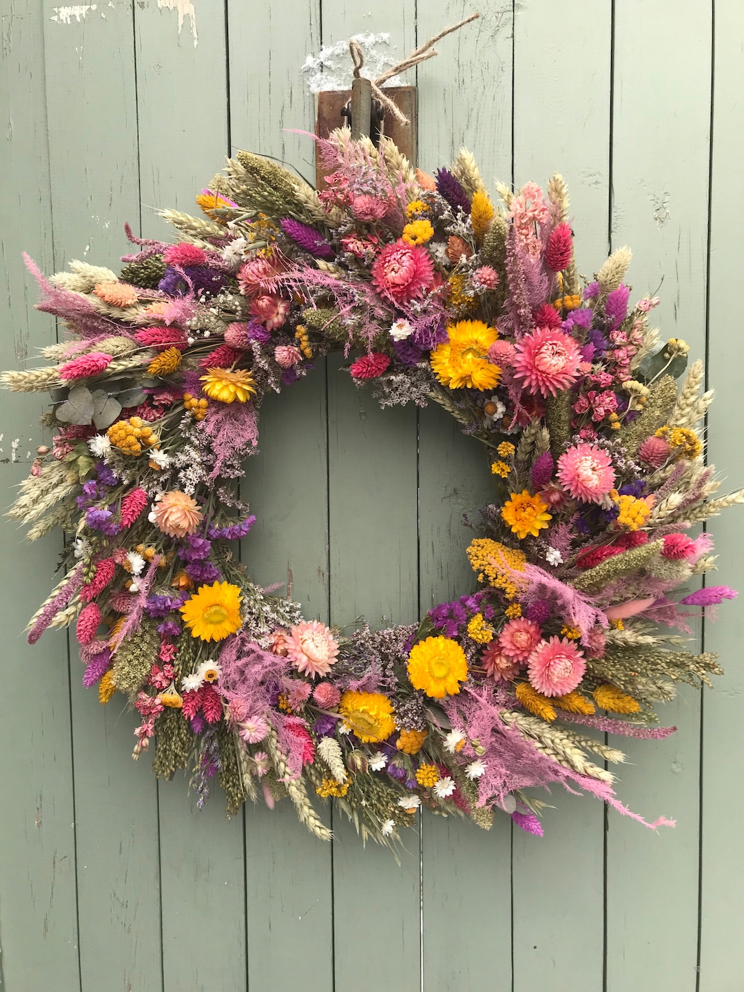 Spring Wreath Making Kit With Dried Flowers. DIY Seasonal Door Wreath ...