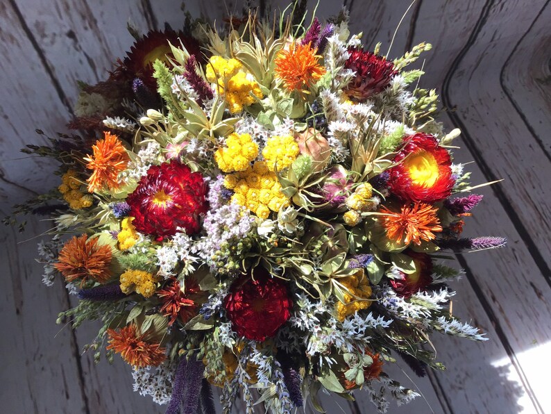 Dried Flower Bouquet. Autumnal Shades Woodland Wedding flowers Etsy