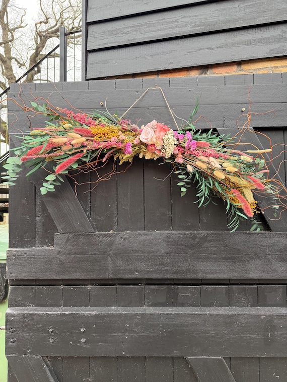 Dried Flower Spring Summer Display. Mantlepiece or Hanging