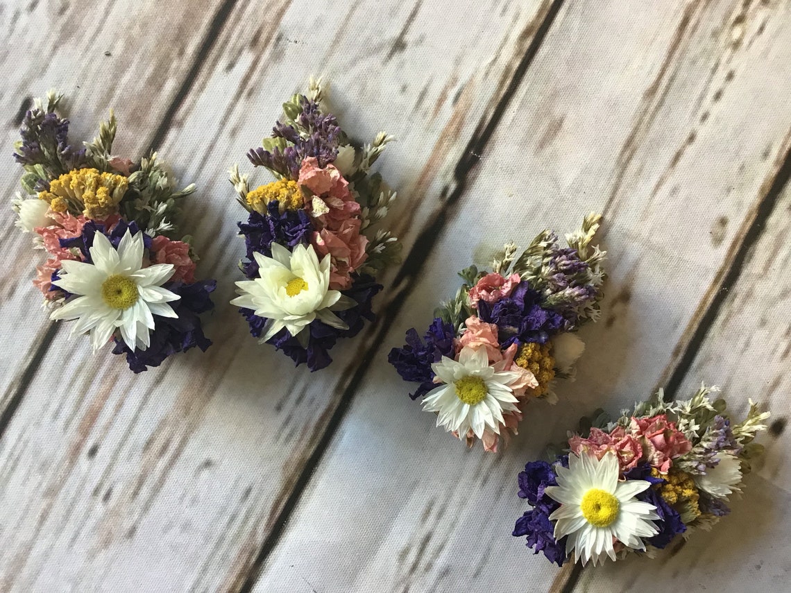 One Floral Hair Clip. Made in any Colour from Dried Flowers. Etsy