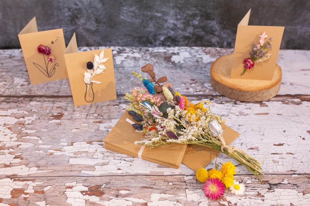 Dried Flower Card Making Kit. A Make Your Own Floral Card Making Kit