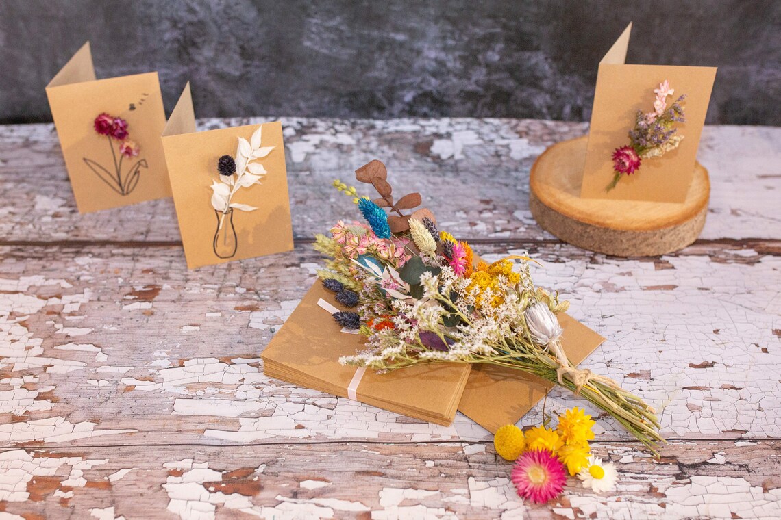 Dried Flower Card Making Kit. A Make Your Own Floral Card - Etsy UK