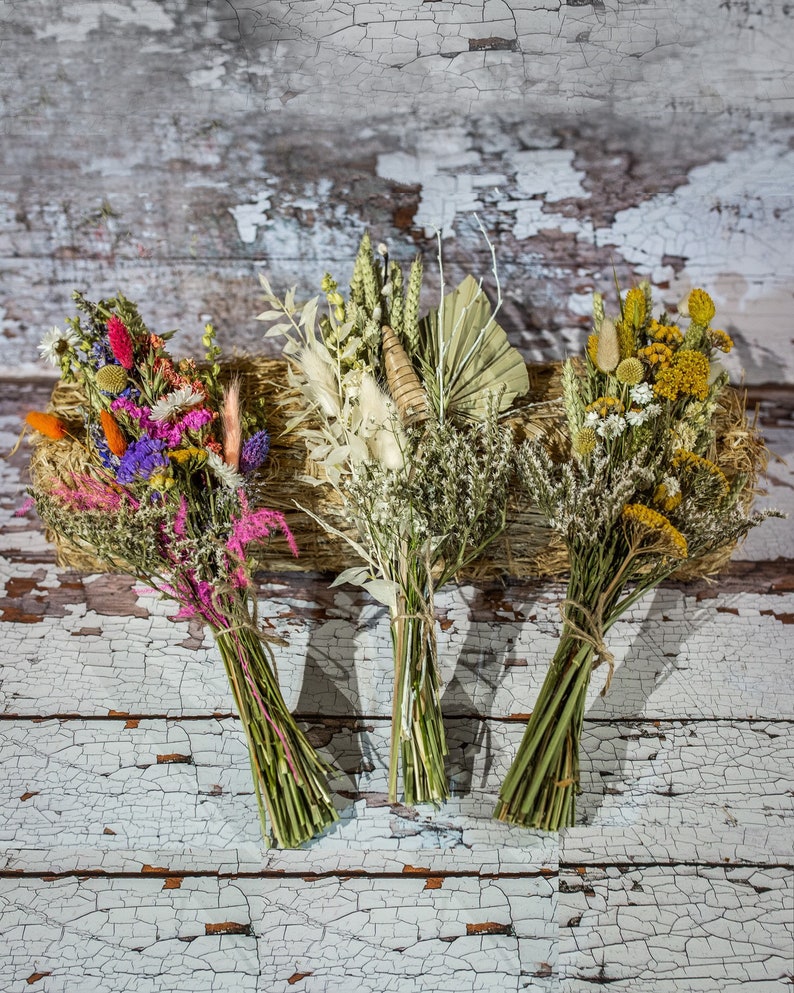 Yellow Dried flowers. Grab and Go bouquet. A bunch of dried Etsy