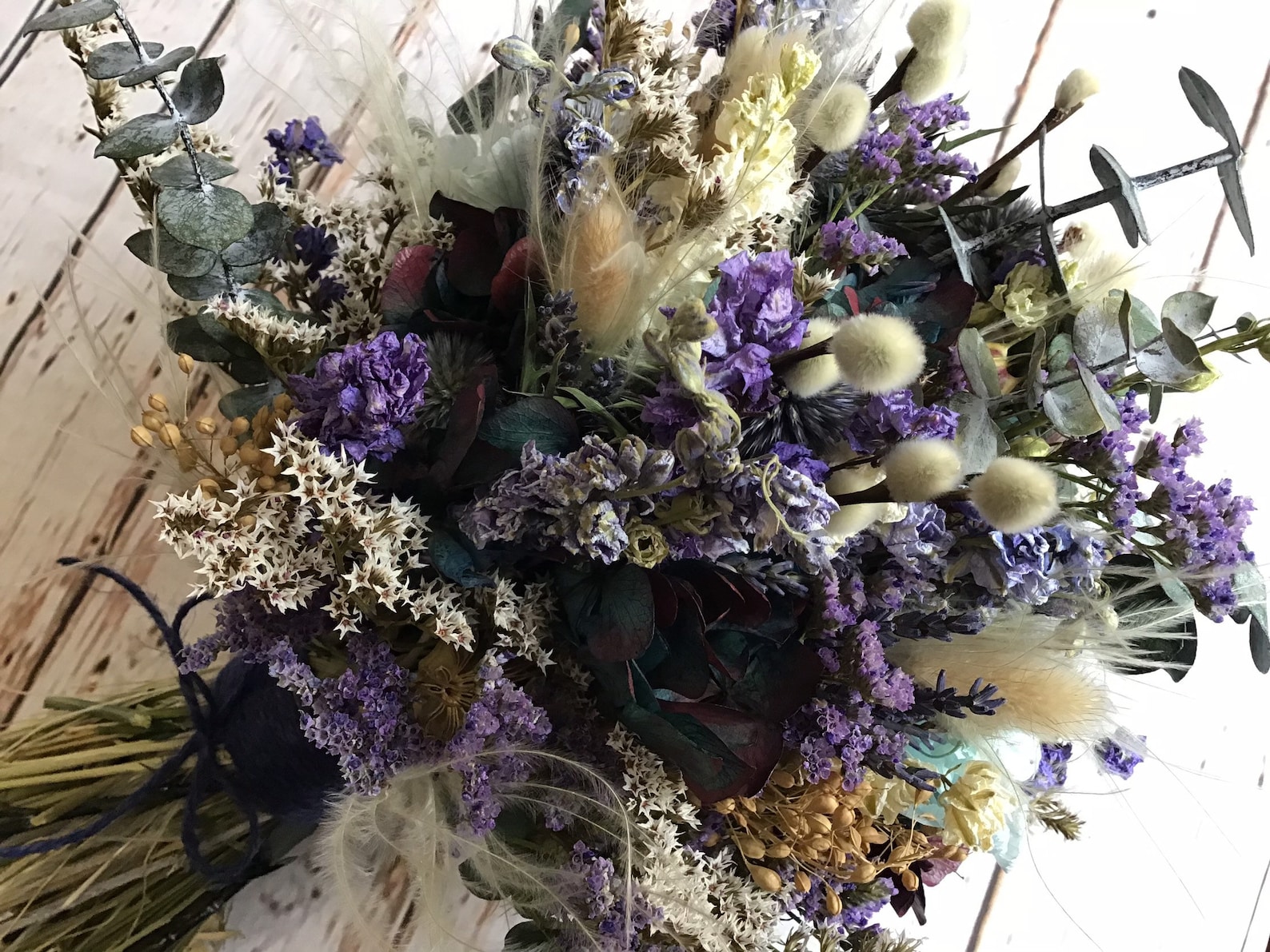 Bouquet de mariage de fleurs séchées avec chardons bleu et - Etsy France