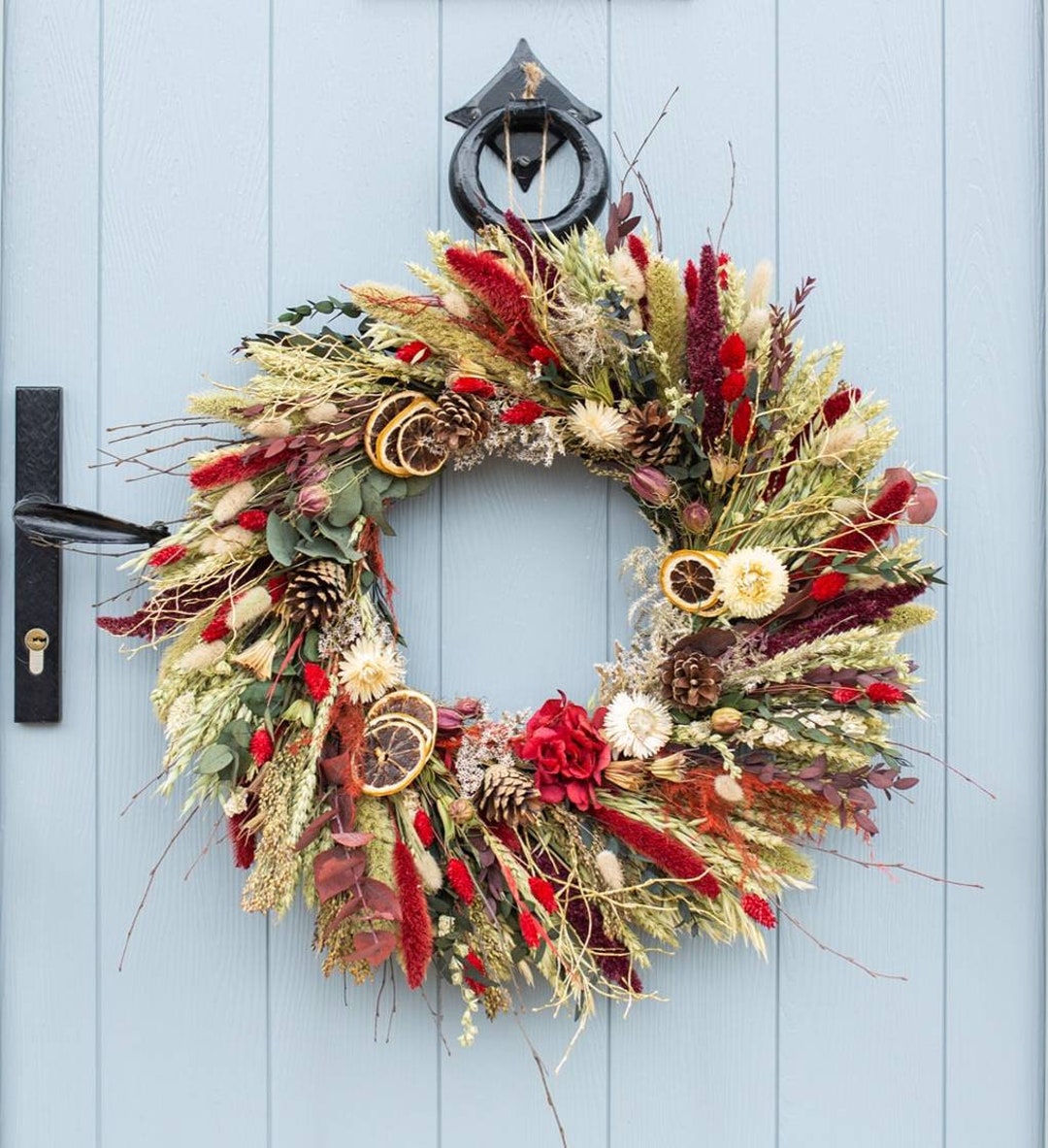 Dried Flower Wreath Making Kit for Christmas. Traditional Festive