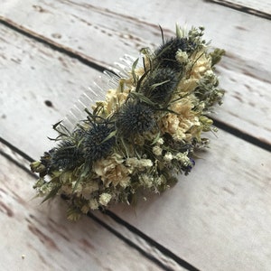 Dried Thistle Large Hair Comb. Dried Flowers for Hair. Wedding Hair Piece, Bride, Bridesmaid, Flowergirl, Floral Clips image 4