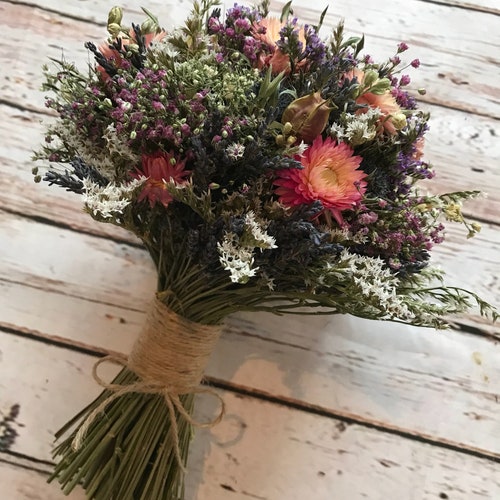 Dried Flower Bouquet. Dried Wedding Flowers for Bride Etsy UK