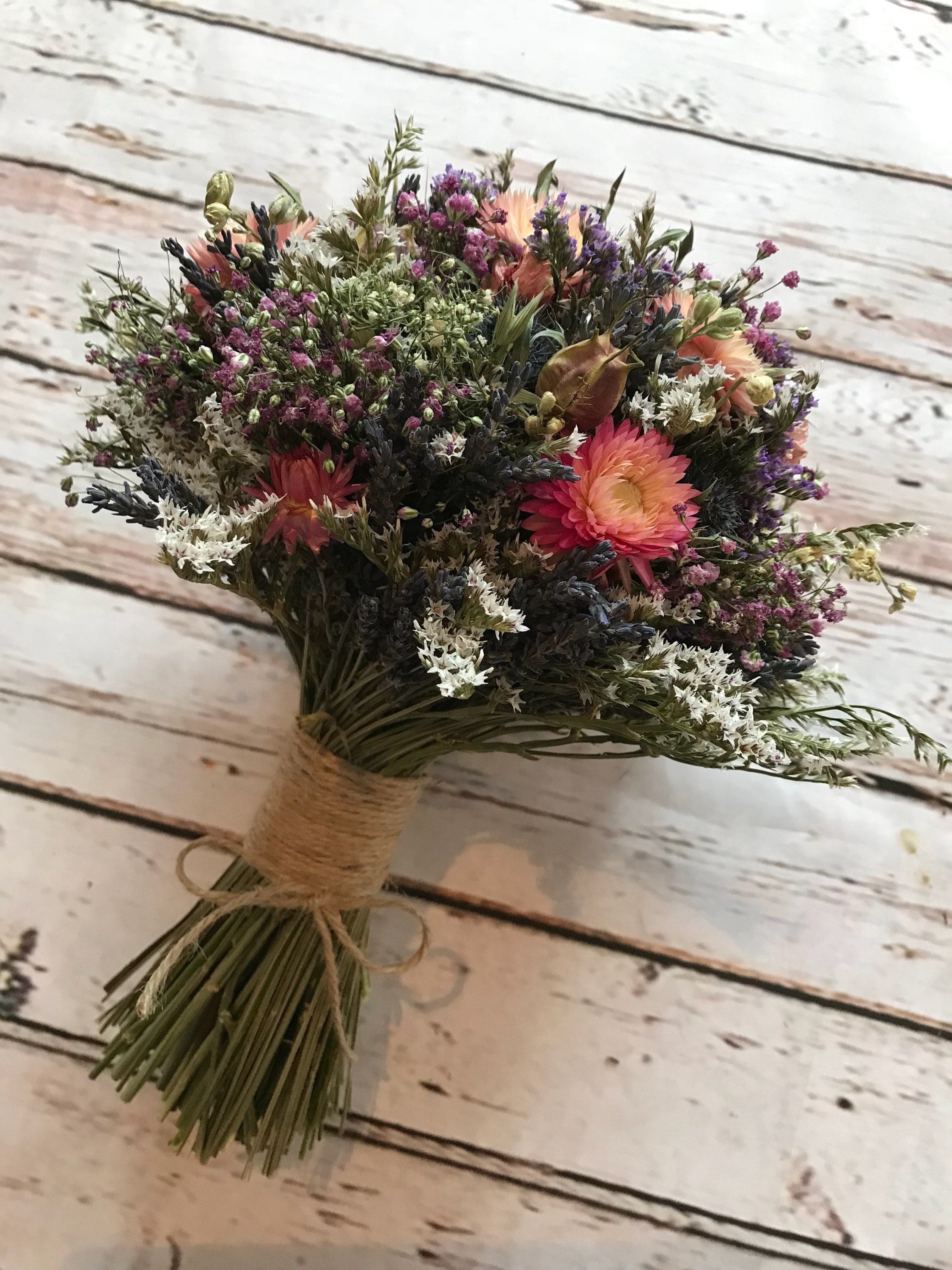 Dried Flower Bouquet. Wedding Flowers for Bride Bridesmaid Etsy UK