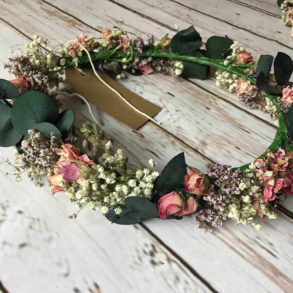 Beautiful Bespoke Handmade Floral Crown.  Flower Garland, Wedding Hair Piece, Bride, Bridesmaid, Flowergirl, Halo, Circlet, Comb, Vintage