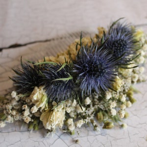 Dried Thistle Large Hair Comb. Dried Flowers for Hair. Wedding Hair Piece, Bride, Bridesmaid, Flowergirl, Floral Clips image 3