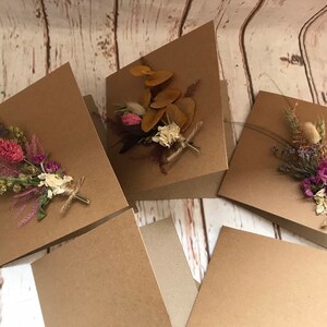 Dried Flower Arrangement in Country Pinks. Mothers Day, Wedding, gift or home decoration. Can include personalised message in handmade card image 4