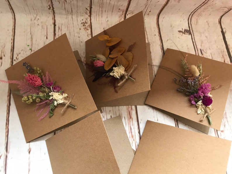 Dried Flower Arrangement in Country Pinks. Mothers Day, Wedding, gift or home decoration. Can include personalised message in handmade card image 4