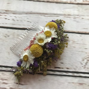 Dried Thistle Large Hair Comb. Dried Flowers for Hair. Wedding Hair Piece, Bride, Bridesmaid, Flowergirl, Floral Clips image 6