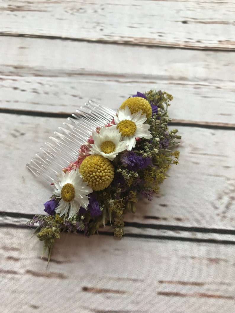 Dried Thistle Large Hair Comb. Dried Flowers for Hair. Wedding Hair Piece, Bride, Bridesmaid, Flowergirl, Floral Clips image 6