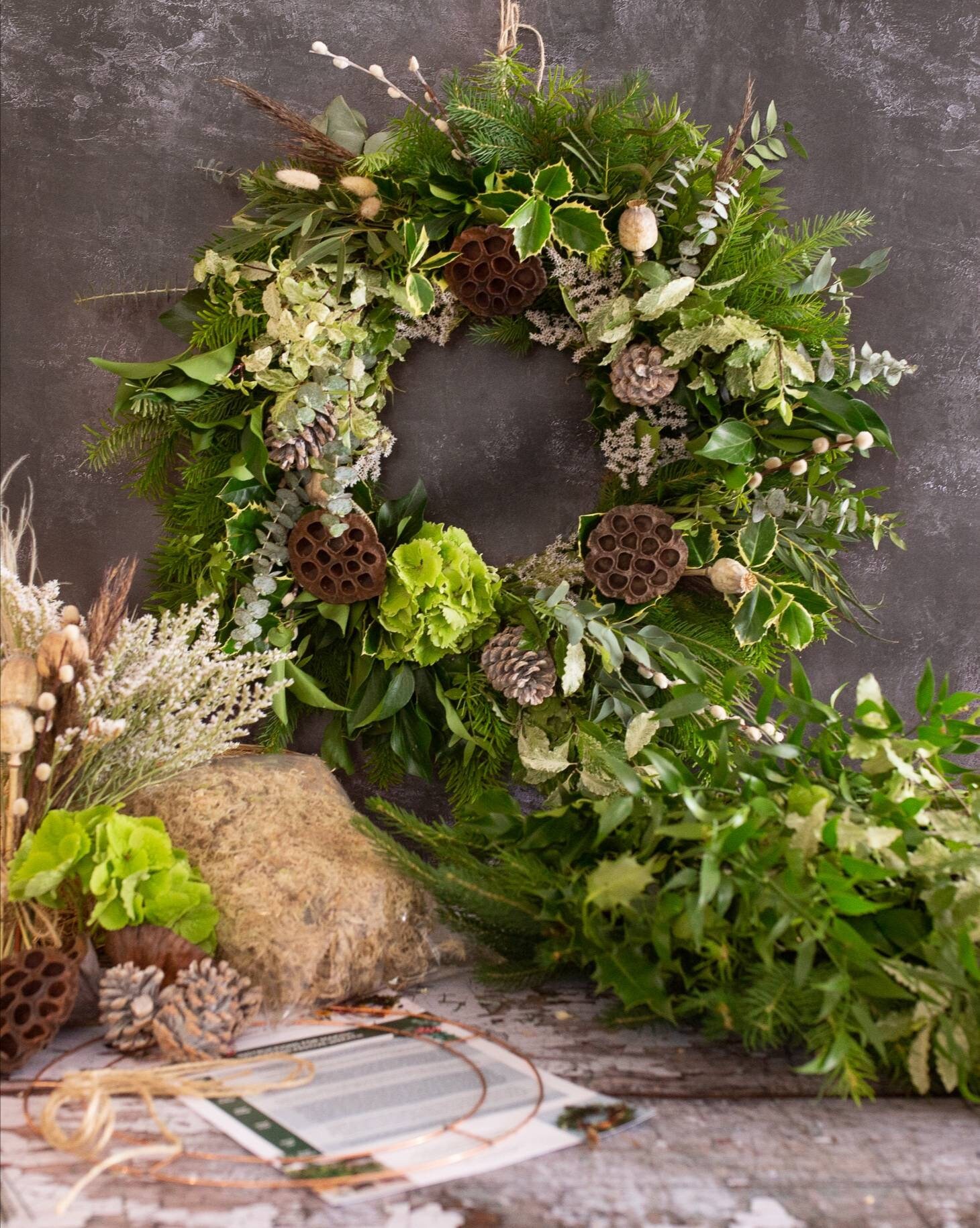 Christmas Wreath Making Kit. Festive Holiday Door Wreath.  Etsy