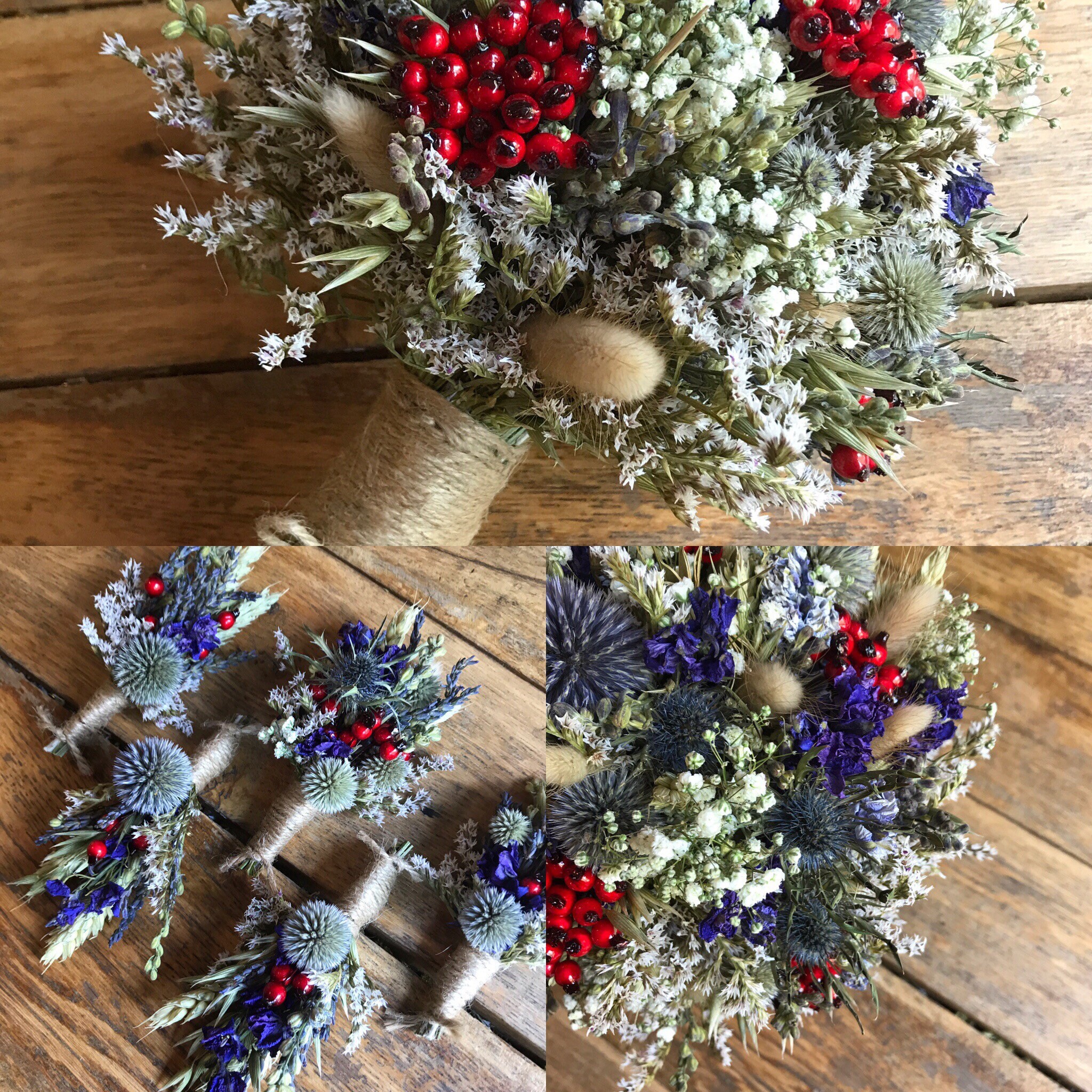 Dried Flower Bouquet Winter Wedding Christmas. Bride Etsy