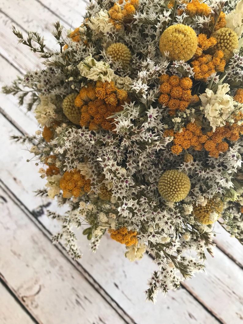 Yellow Wedding Flowers. Bridal Bouquet and Dried Wedding Etsy UK