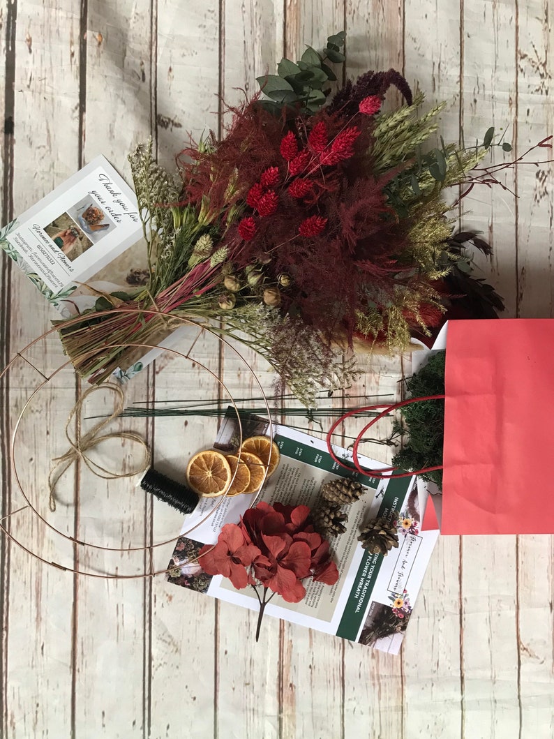 Dried Flower Wreath Making Kit for Christmas. Traditional Etsy UK