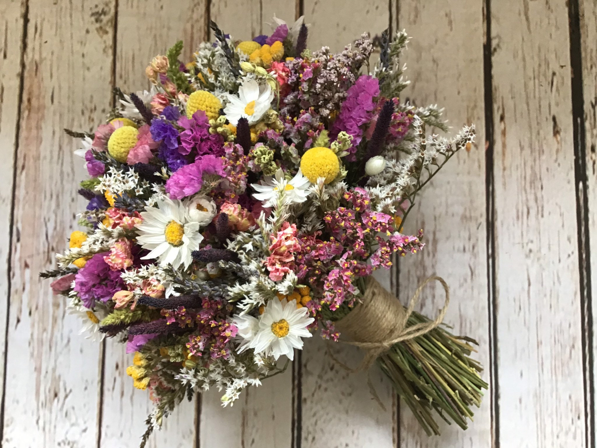 Dried Flower Wedding Bouquet. Summer Meadow Dried Flowers for Etsy UK