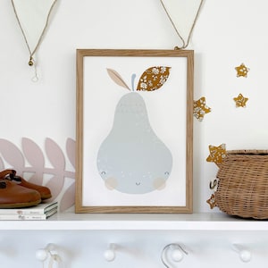 Pear Nursery Print - made with Liberty fabrics