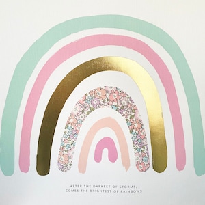 Pastel &#39;Rainbows after Storms&#39; Print -  made with Liberty Fabrics