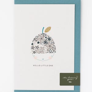 Tarjeta para recién nacido/Tela Liberty/Tarjeta para recién nacido/Regalo para bebé/Regalo para recién nacido niño
