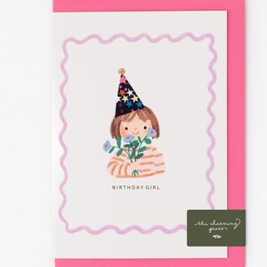 Cartão de aniversário para menina / Cartão de aniversário para meninas / Tecido Liberty / Artigos para festa / Cartão de aniversário para menina / Presente para ela