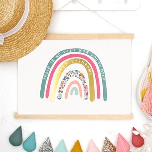 Rainbow Nursery Print - made with Liberty fabrics