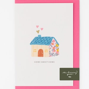 Cartão para casa nova / Feito com tecido Liberty / Lar doce lar / Cartão para casa nova / Cartão de parabéns