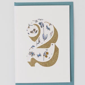 Carte d'anniversaire d'âge / Carte d'anniversaire pour garçons / Tissu Liberty / Cadeau pour lui / Articles de fête d'anniversaire / Carte d'anniversaire pour filles