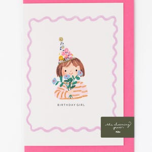 Cartão de aniversário para menina / Cartão de aniversário para meninas / Tecido Liberty / Artigos para festa / Cartão de aniversário para menina / Presente para ela