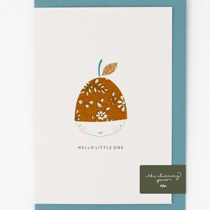Tarjeta para recién nacido/Tela Liberty/Tarjeta para recién nacido/Regalo para bebé/Regalo para recién nacido niño