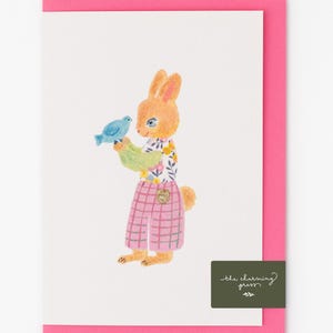 Carte lapin / Carte de naissance / Tissu Liberty / Carte pour nouveau-né / Cadeau pour bébé / Cadeau pour nouveau-né