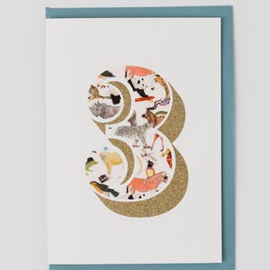 Cartão de aniversário para idade / Cartão de aniversário para meninos / Tecido Liberty / Presente para ele / Artigos para festa de aniversário / Artigos para festa de aniversário
