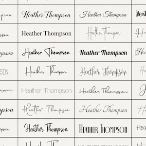 signature stamps. choose from 40 fonts