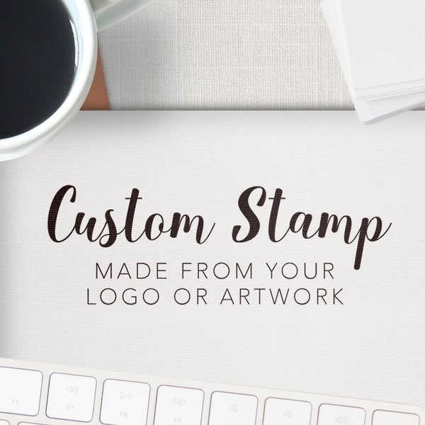 Logo Address Stamp - Custom Business Stamp - Stamp for Your Shop or Business - Self Ink or Wooden - Your Logo or Artwork - Ships Next Day