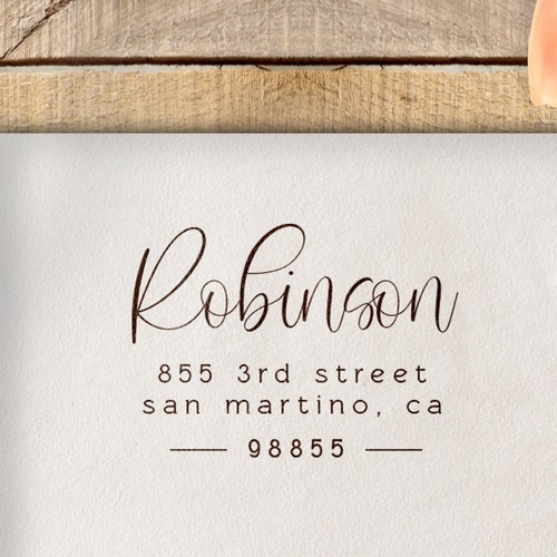 Greenery Address Stamp Self Inking Stamp OR Wooden Rubber Etsy